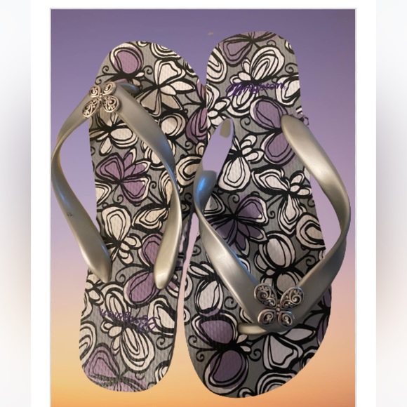 Brighton Shoes - Brighton butterfly charm flip flops